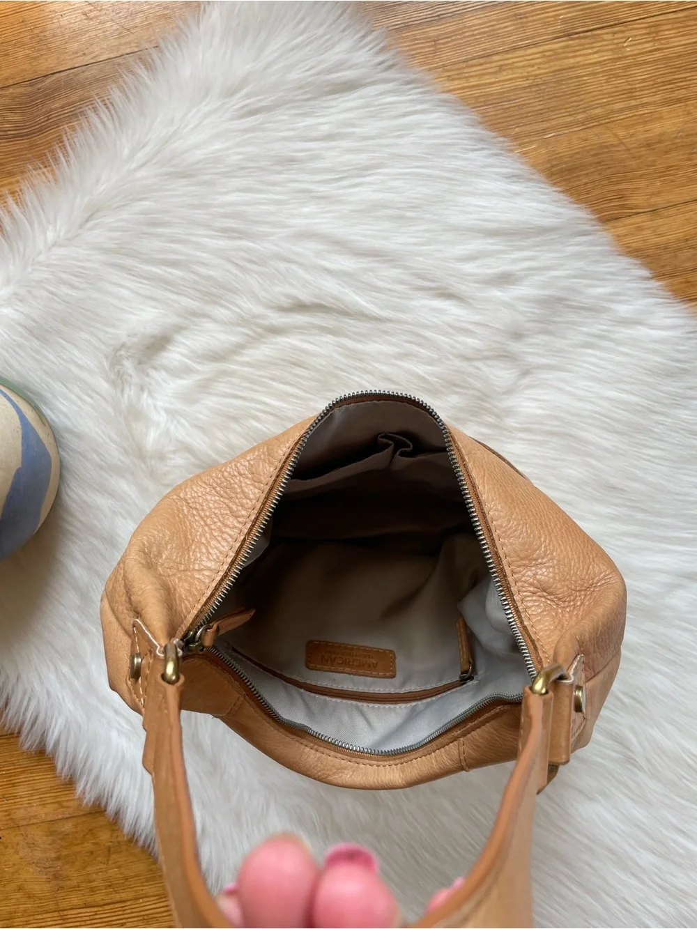 American Leather Co. Hobo Bucket leather shoulder bag